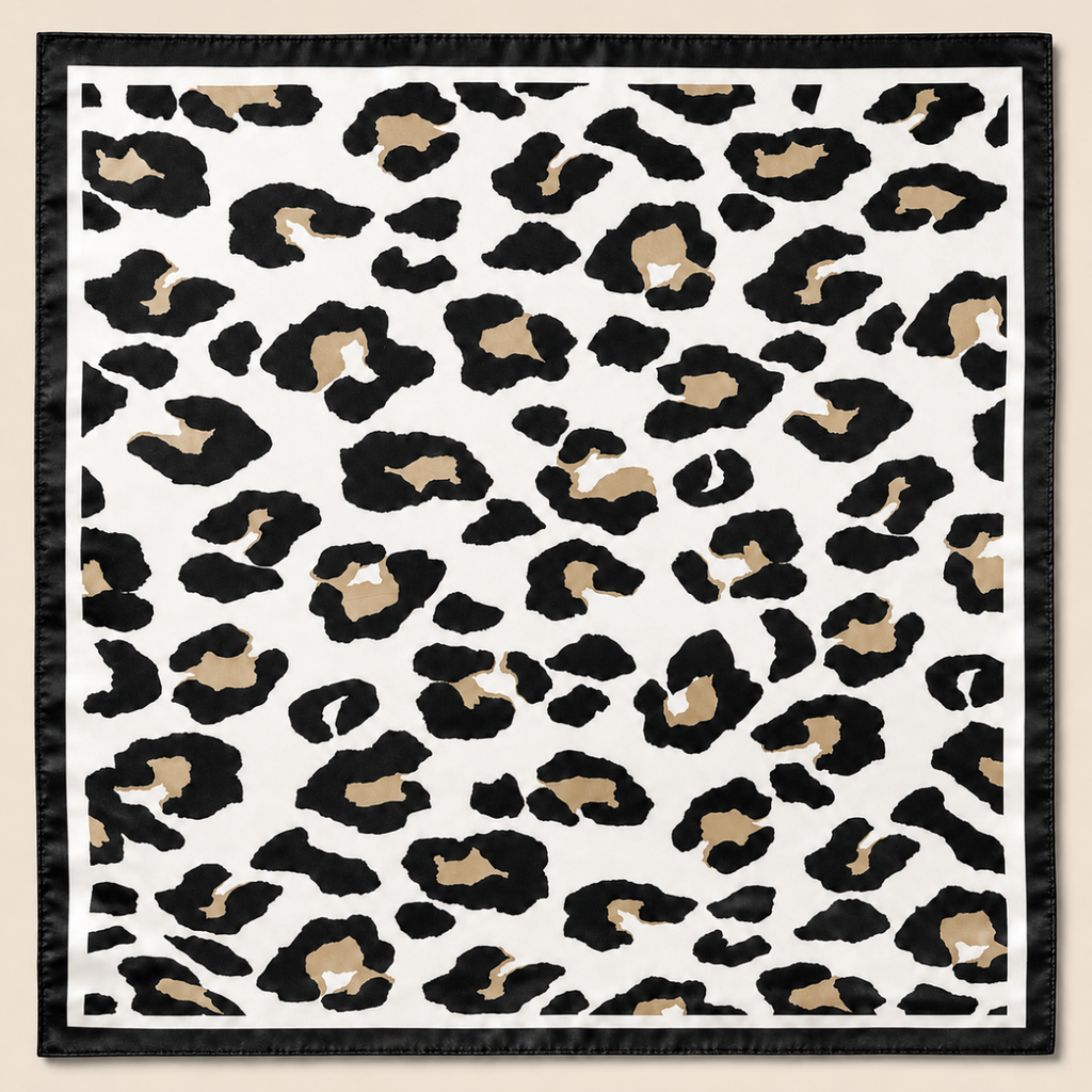 CARTER Large White Cheetah Scarf