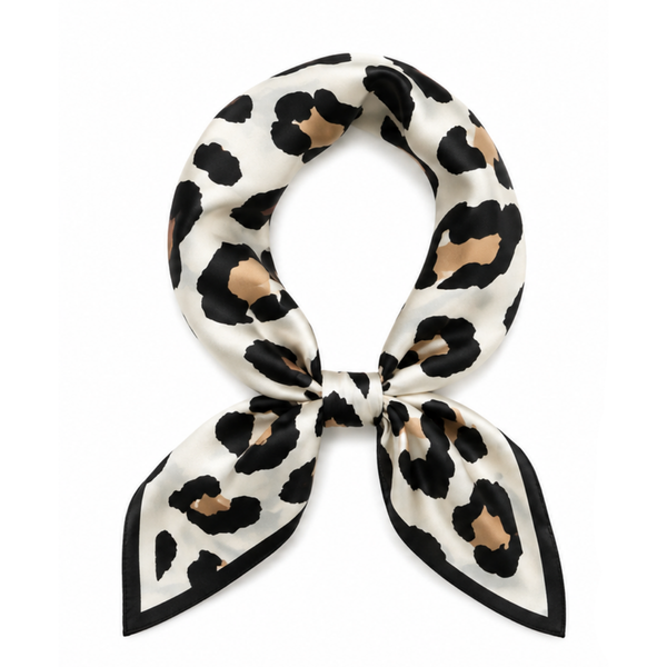 CARTER Large White Cheetah Scarf