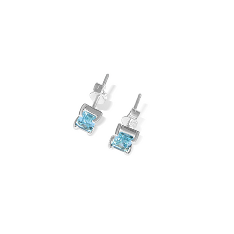 Lucie Silver & Blue Topaz Studs