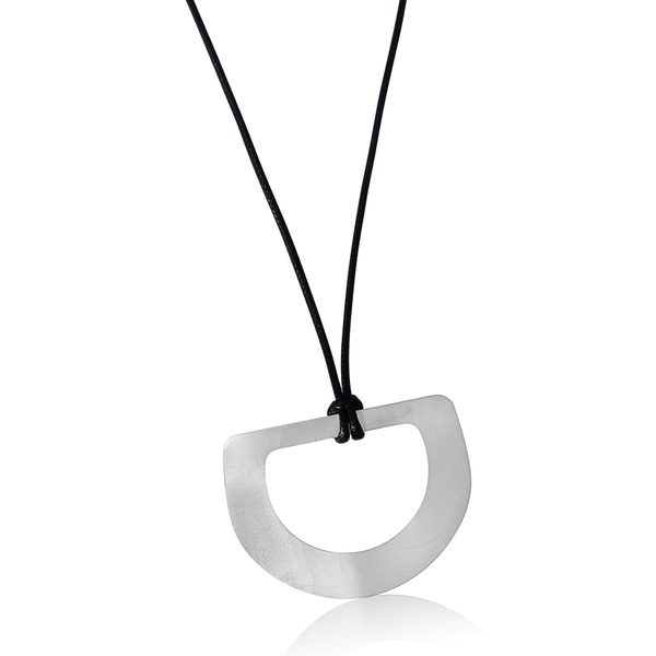Circula Silver D Leather Necklace