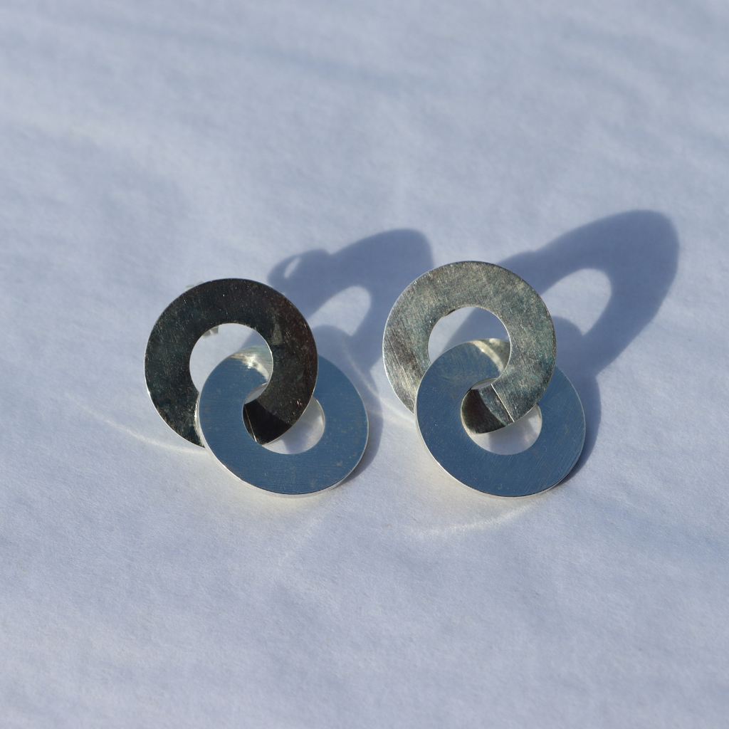 Circula Silver Stud Earrings