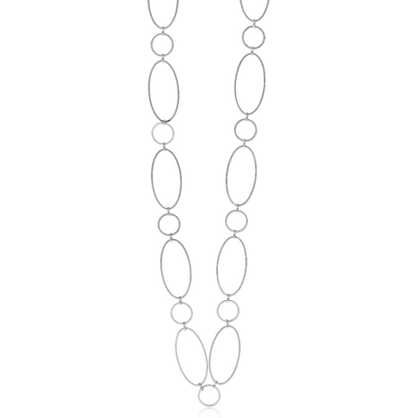Steel Me Silver Super Link Long Necklace