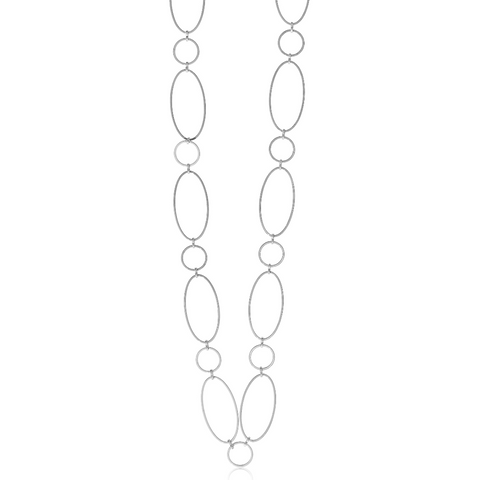 Steel Me Silver Super Link Long Necklace