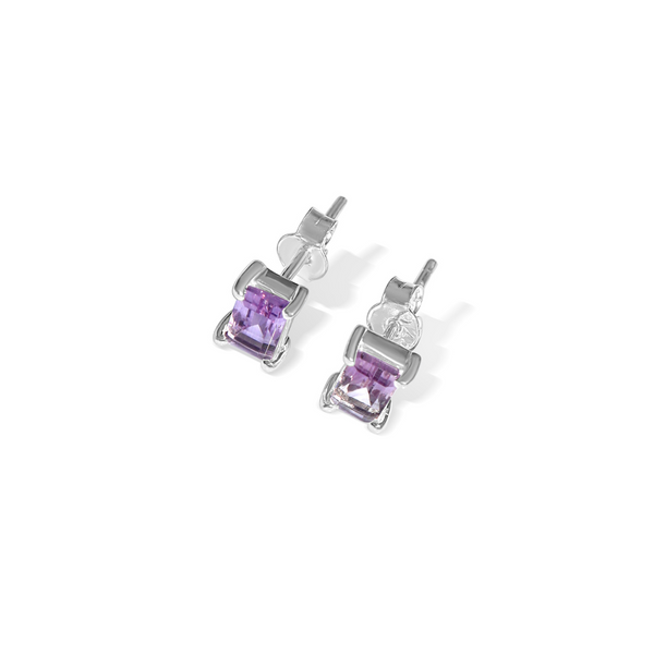 Lucie Silver & Purple Amethyst Studs
