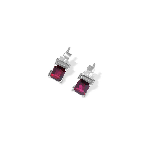 Lucie Silver & Rhodolite Garnet Studs