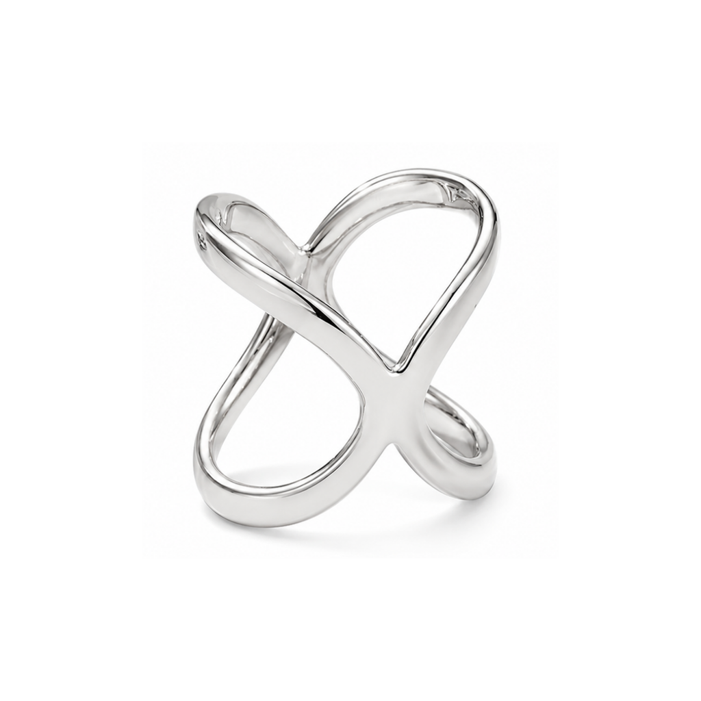 Silver X Scarf Ring