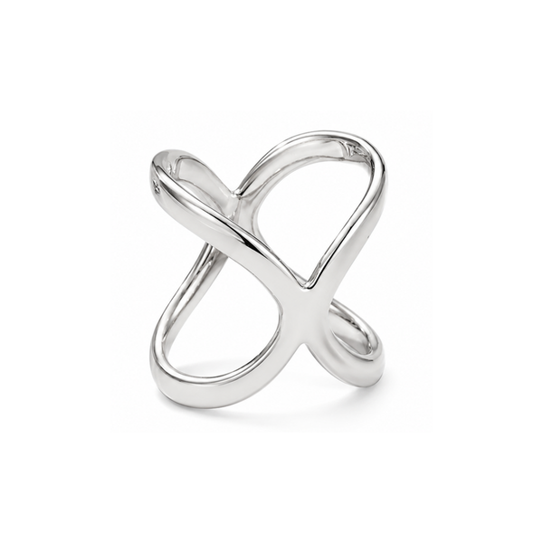 Silver X Scarf Ring