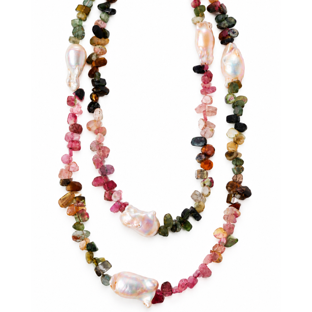 Tourmaline & Baroque Pearl Necklace