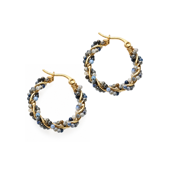 Steel Me Dusky Blue Twist Earrings