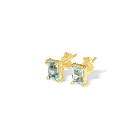 Lucie Gold & Blue Topaz Studs