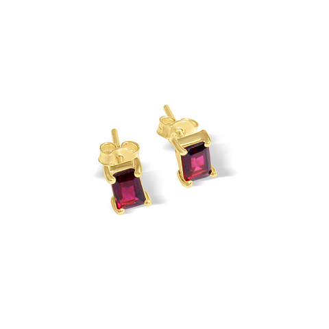 Lucie Gold & Rhodolite Garnet Studs