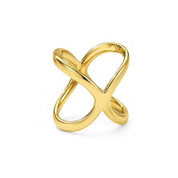 Gold X Scarf Ring