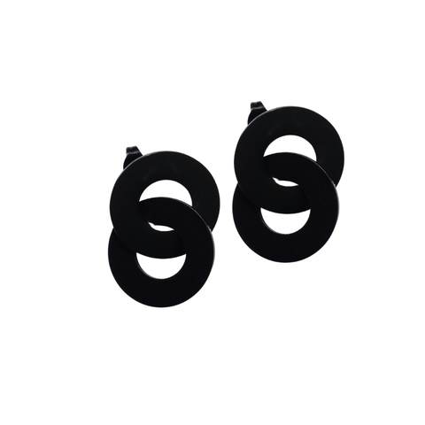 Circula Black Stud Earrings