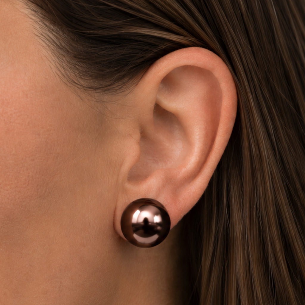 Perle Large Mocha Pearl Studs