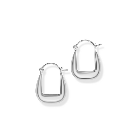 Bijoux Silver U Hoop Earrings