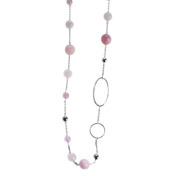 La Pierre Rose Quartz Long Necklace