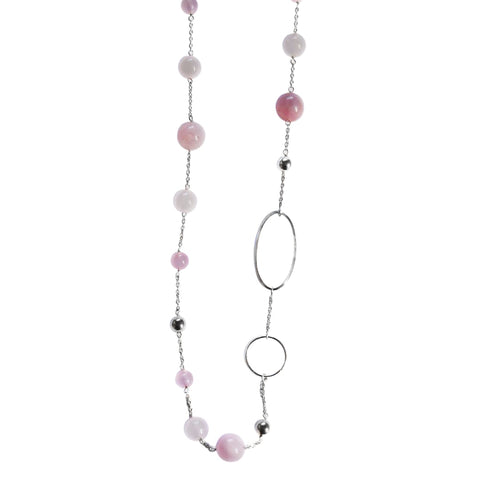 La Pierre Rose Quartz Long Necklace
