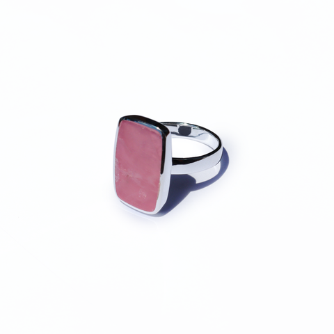 sterling silver and rose quartz rectangle ring, beautiful jewellery, womens jewellery, new zealand designed jewellery, rose quartz ring, sterling silver ring, rose quartz ring, fabulous jewellery, gifts for her, rose quartz for her