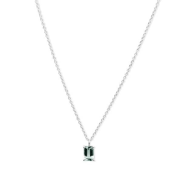 petite green amethyst stone on sterling silver chain necklace, green amethyst necklace, sterling silver necklace, womens jewellery, auckland designer, local auckland jeweller, beautiful jewellery, green amethyst jewellery, petite precious stones, precious stones jewellery, gifts for women, mothers day gifts