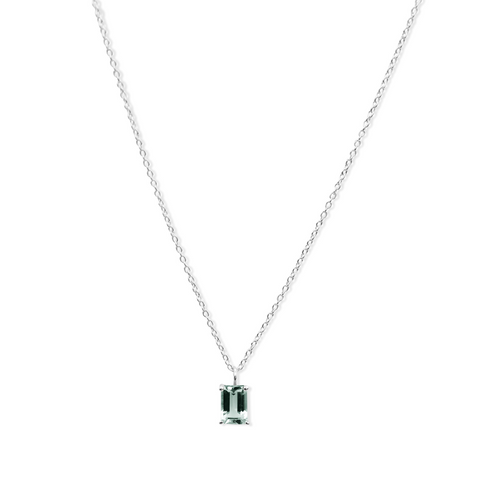 petite green amethyst stone on sterling silver chain necklace, green amethyst necklace, sterling silver necklace, womens jewellery, auckland designer, local auckland jeweller, beautiful jewellery, green amethyst jewellery, petite precious stones, precious stones jewellery, gifts for women, mothers day gifts