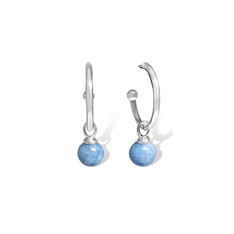 La Pierre Aquamarine Blue Earrings