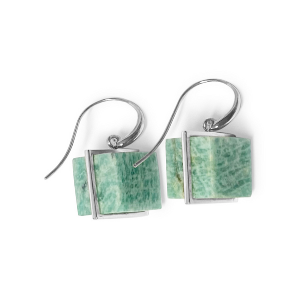 amazonite, amazonite earrings, large earrings, earrings, amazonite large earrings, sterling silver earrings, sterling silver jewellery, precious stone jewellery, turquoise jewellery, beautiful jewellery, fashion jewellery, nz jewellery, local business, female owned, high quality beautiful jewellery