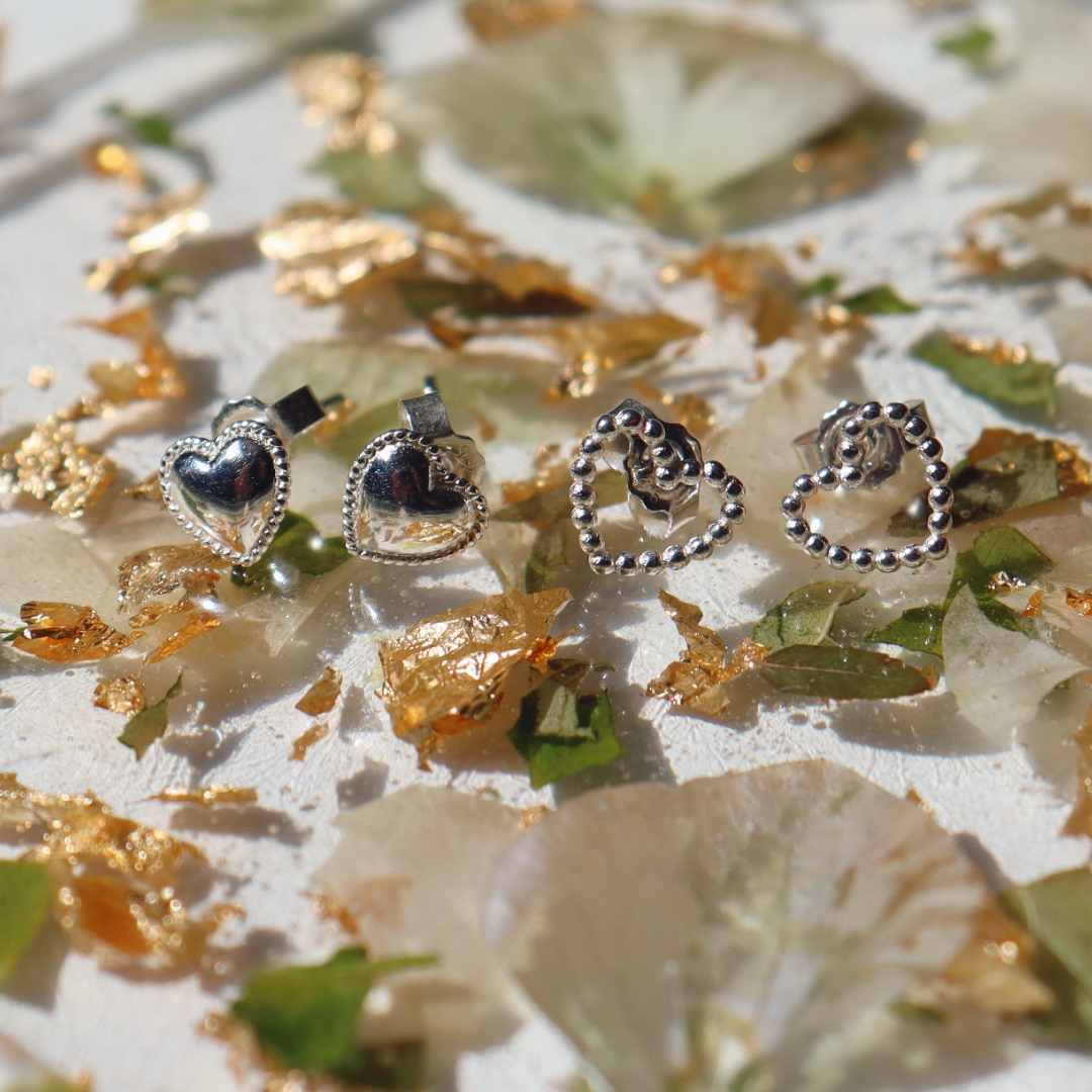 The Heart Series Petite Puffed Heart Stud Earrings