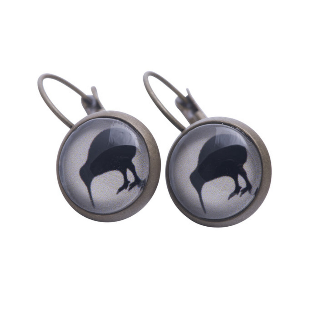 New Zealand made jewellery, New Zealand jewellery, New Zealand icons, hand made jewellery, local jewellery, beautiful jewellery, handmade in New Zealand, nz jewellery, nz designer, nz made, local business, family business, small nz business, kiwi earrings, black kiwi earrings, stone kiwi earrings, kiwi, nz bird earrings, kiwi bird earrings