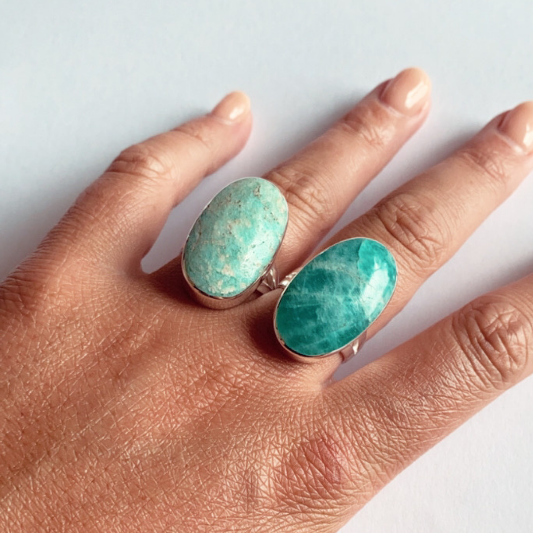 Amazonite Rings Amazonite Ring. Bold, Beautiful, Silver, NZ Designed | FV Jewellery ...