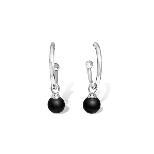 La Pierre Black Agate Earrings
