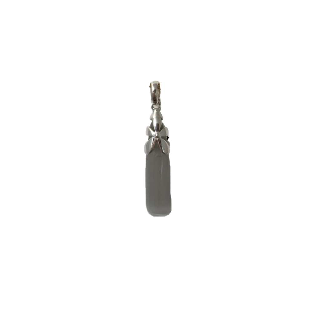 Grey Sterling Silver Cats Eye Pendant