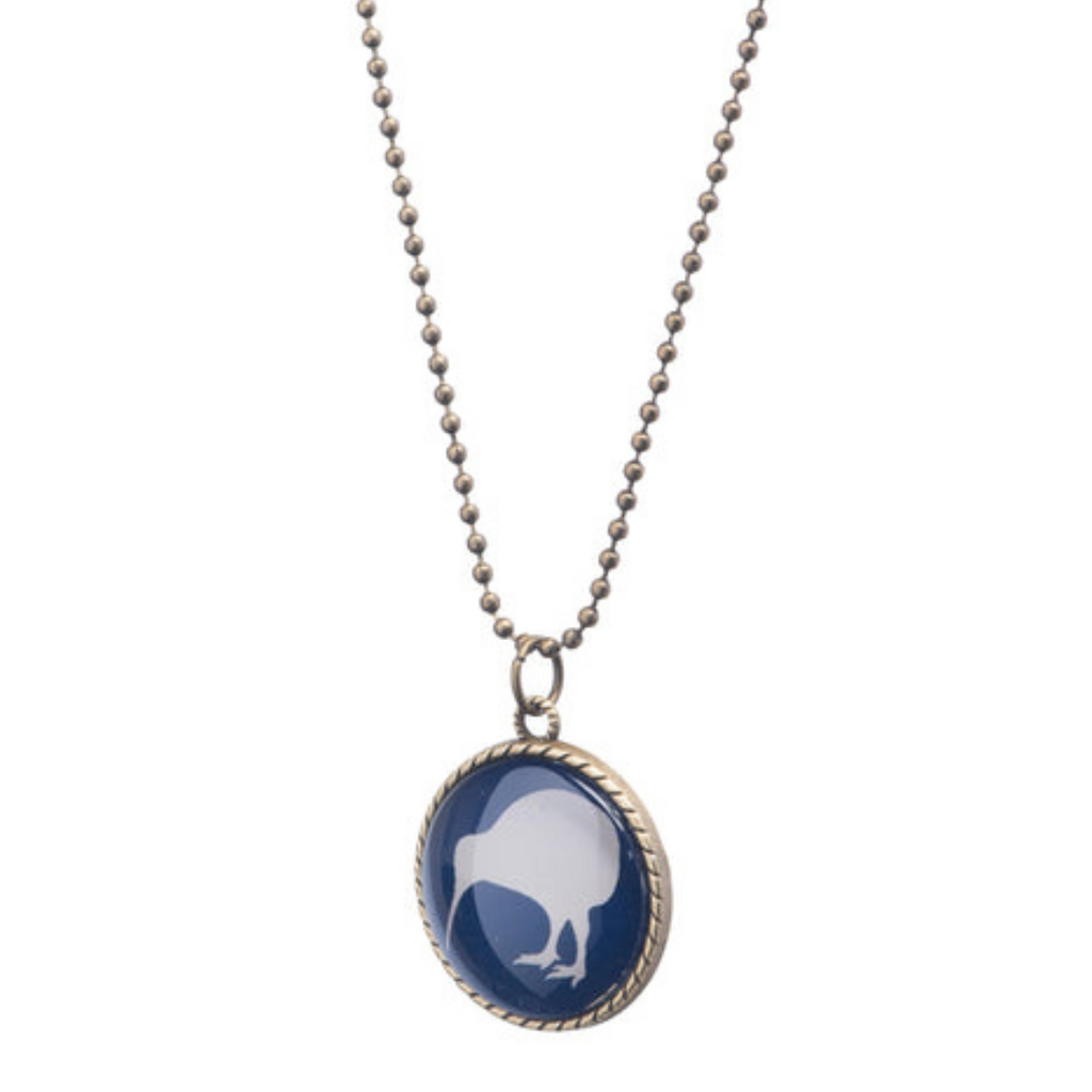 New Zealand made jewellery, New Zealand jewellery, New Zealand icons, hand made jewellery, local jewellery, beautiful jewellery, handmade in New Zealand, nz jewellery, nz designer, nz made, local business, family business, small nz business, navy kiwi necklace, kiwi necklace, navy and white kiwi necklace, simple necklace, nz birds, kiwi