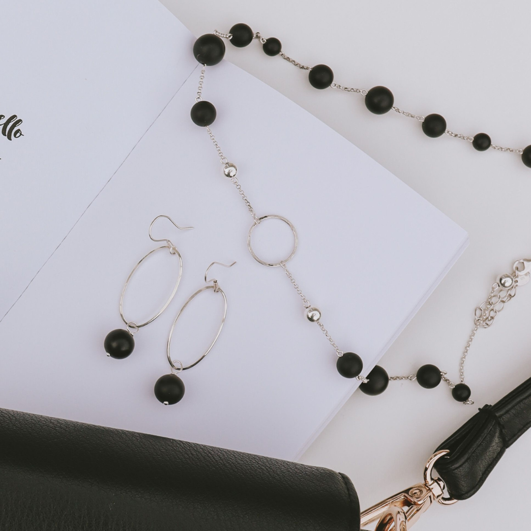 新品【eL+1】 beads short necklace ブラック おねさん 新品【eL+1】 beads short necklace ブラック おねさん