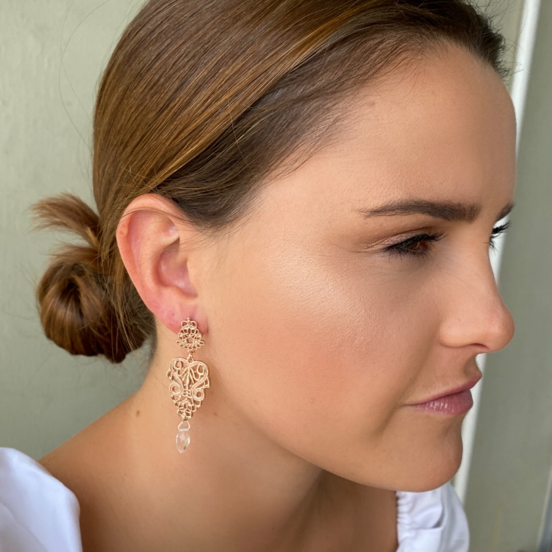 Rose gold 2025 fashion earrings