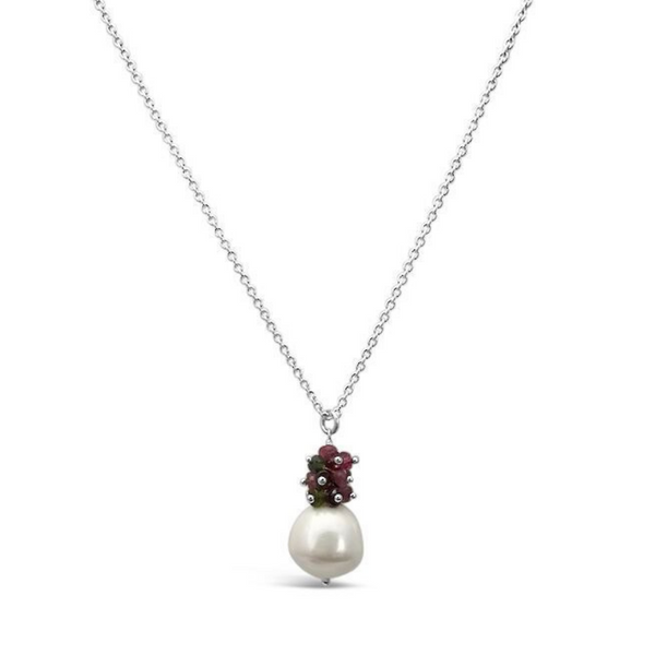 baroque pearl, pearl necklace, baroque pearl necklace, tourmaline necklace, baroque pearl with tourmaline cluster necklace, womens jewellery, beautoful jewellery, tourmaline stone, baroque pearl jewellery, classic jewellery, timeless jewellery, special jewellery, unique jewellery, free shipping nz wide, local jewellery, mother daughte rteam, women run business, nz business, nz designer, well made jewellery 