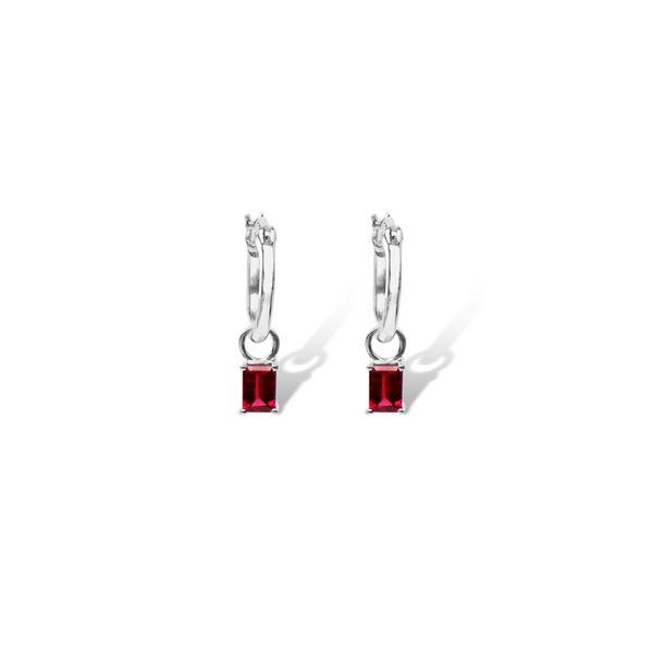 petite style rhodolite garnet on sterling silver hoop earrings, rhodolite garnet jewellery, womens jewellery, red jewellery, semi precious stone jewellery, sterling silver hoop jewellery, petite hoop earrings, free shipping nz wide, mothers day jewellery, mothers day gifts, gifts for her, gifts for women, auckland jewellery, auckland jeweller