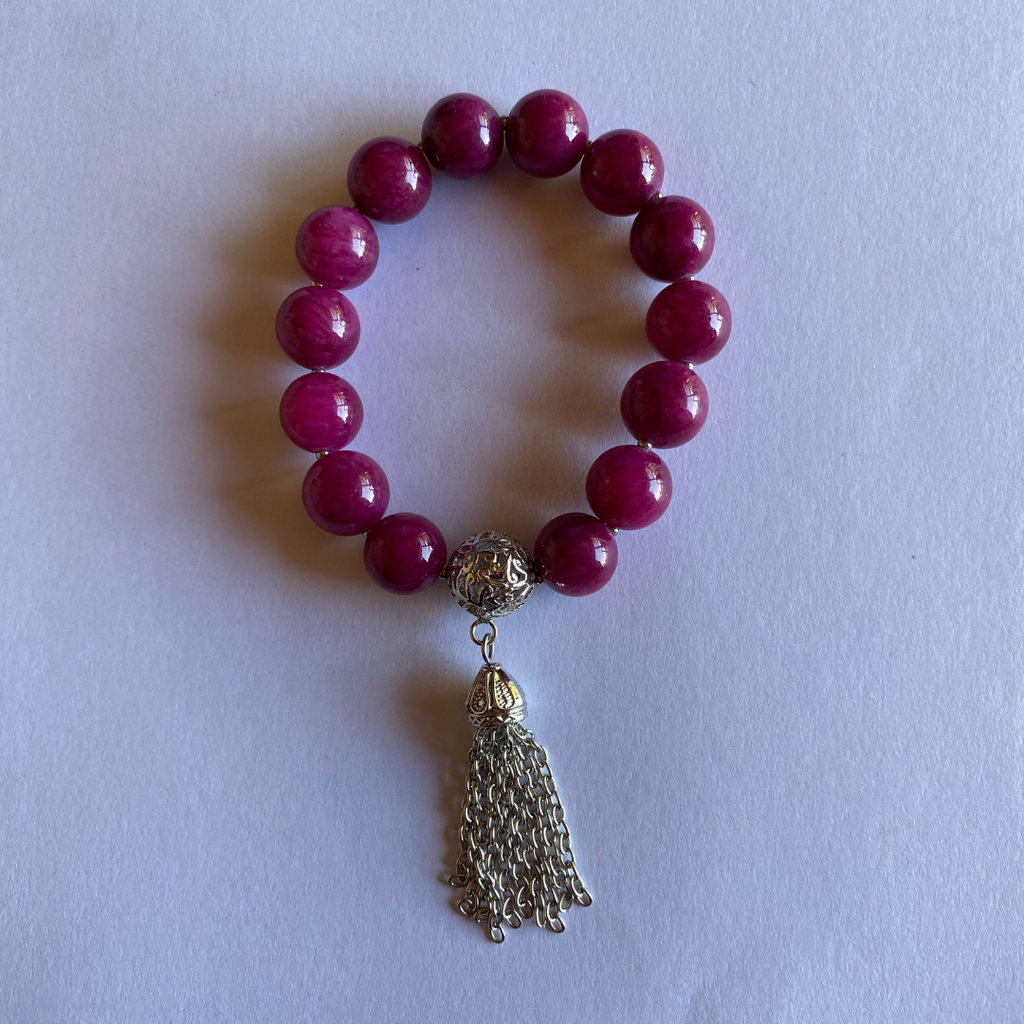 Colours of Fabulous Magenta Purple Tassel Bracelet