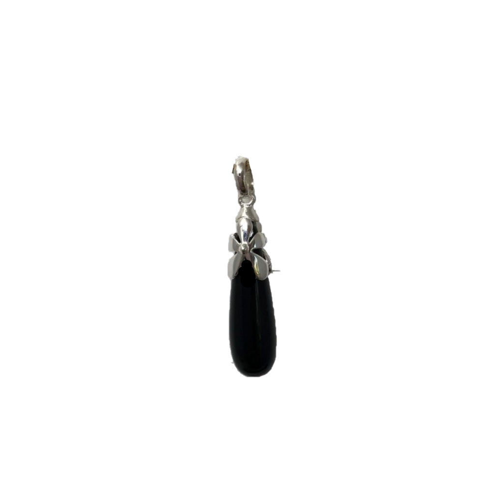 Black Sterling Silver Glass Pendant