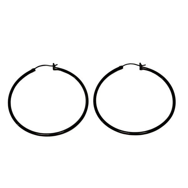 FV Black 50mm Hoop Earrings