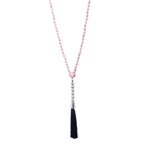 Tassel Blush and Navy SIL Necklace