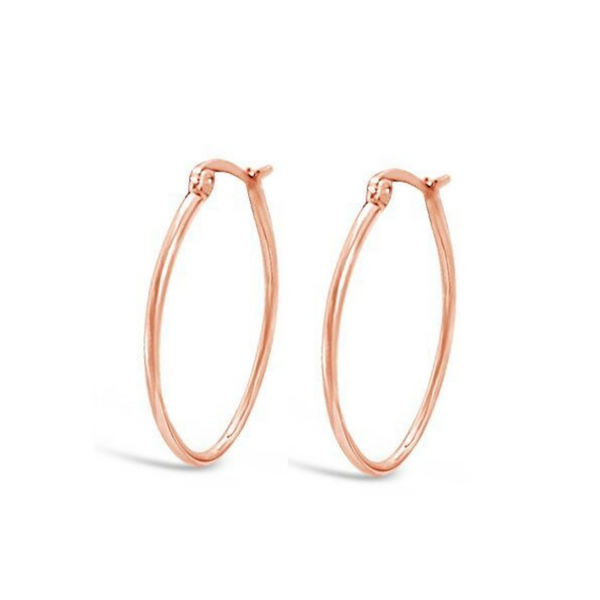 Jewelry, women owned, nz business, shop local, nz jewellery, designed in nz, nz designer, designer jewellery, well made, high quality jewellery, fashion, fashion jewellery, shop local, female owned, hoops, FV hoops, hoop earrings, classic hoops, womens jewellery, gifts for her, gift, present, mothers day, oval hoop earrings, oval, rose gold, rose gold hoops, rose gold jewellery