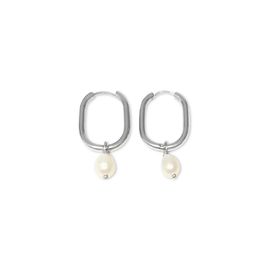 Stainless steel deals pearl earrings