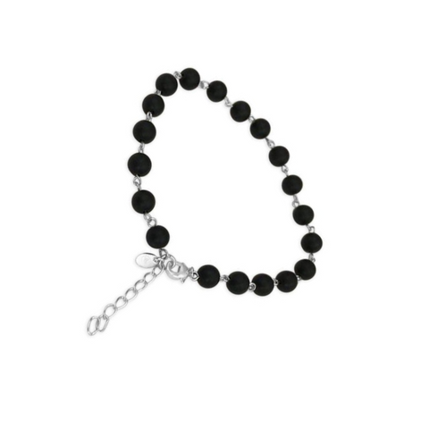 La Pierre Black Agate Chain Bracelet
