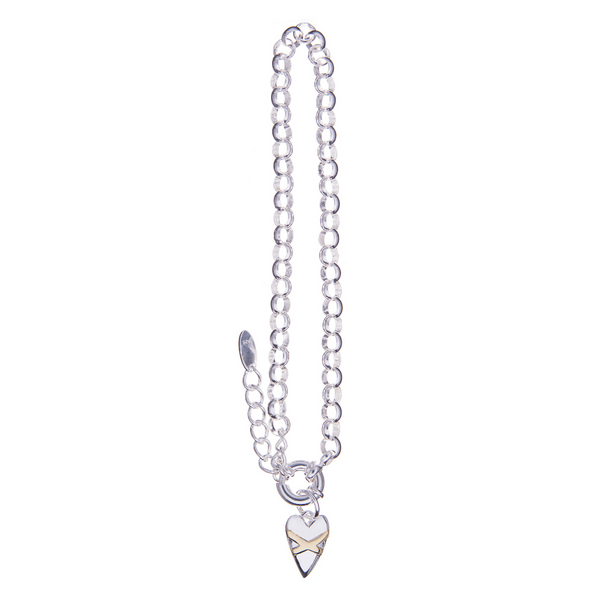 Cross My Heart Yellow Gold Bracelet