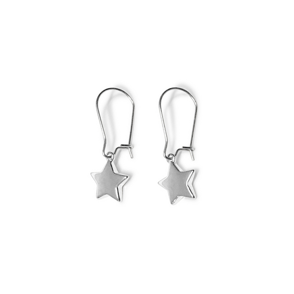 Steel Me Small Silver Star Earrings