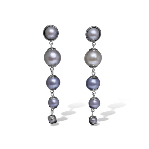 Perle Silver Long Earrings