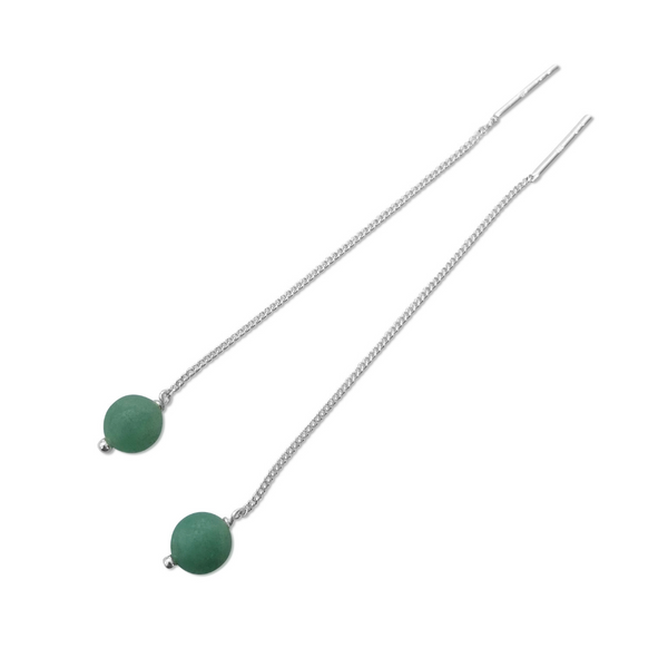 thread earrings, earrings, sweet earrings, amazonite, small amaznoite, precious stones, beautiful earrings, simple earrings, sterling silver thread with amazonite, fine jewellery, beautiful jewellery, nz jewellery, jewellery for her, turquoise,  womens jewellery, gifts, gifts for her, womens gifts