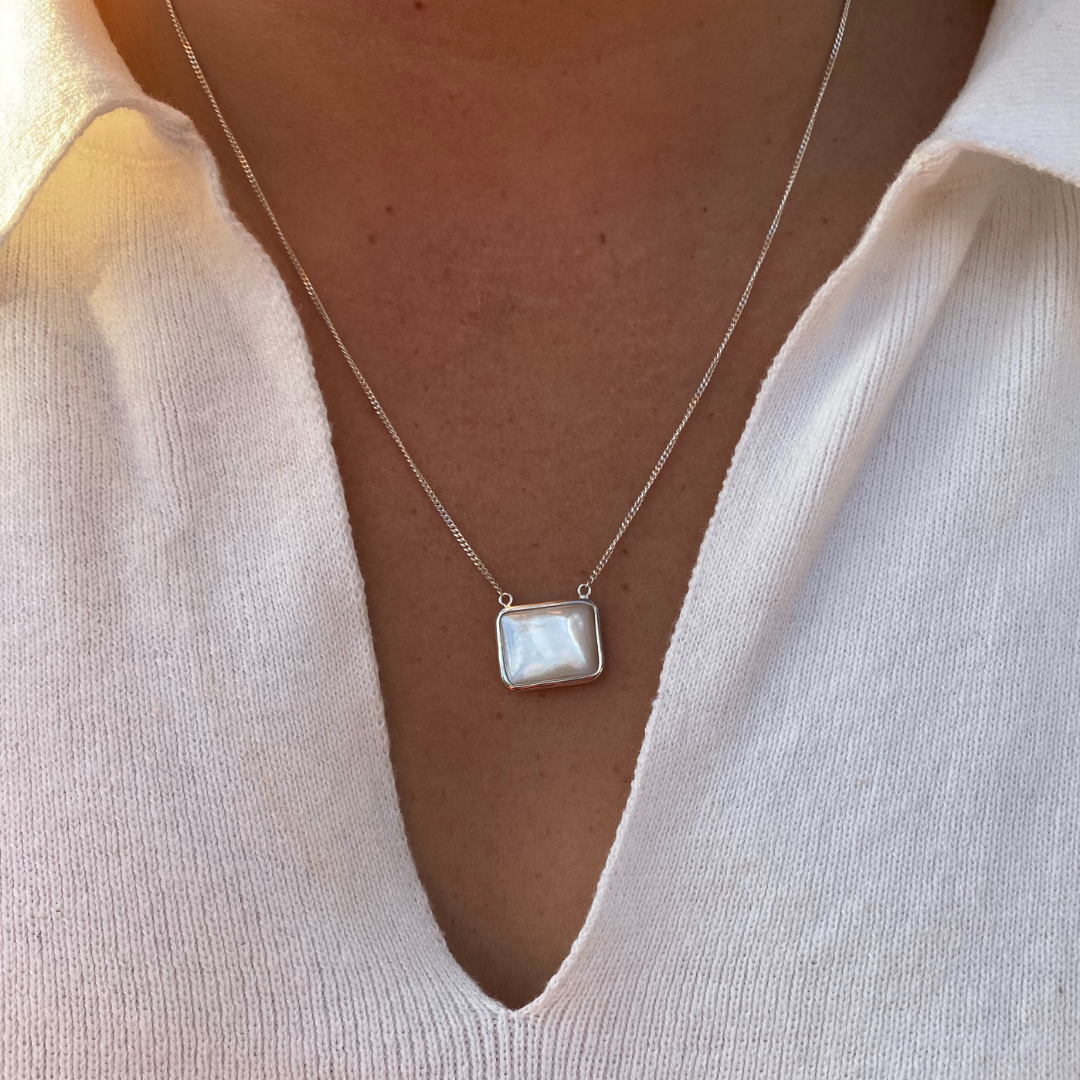 Mother of Pearl Necklace Unique Simple NZ Designed FV