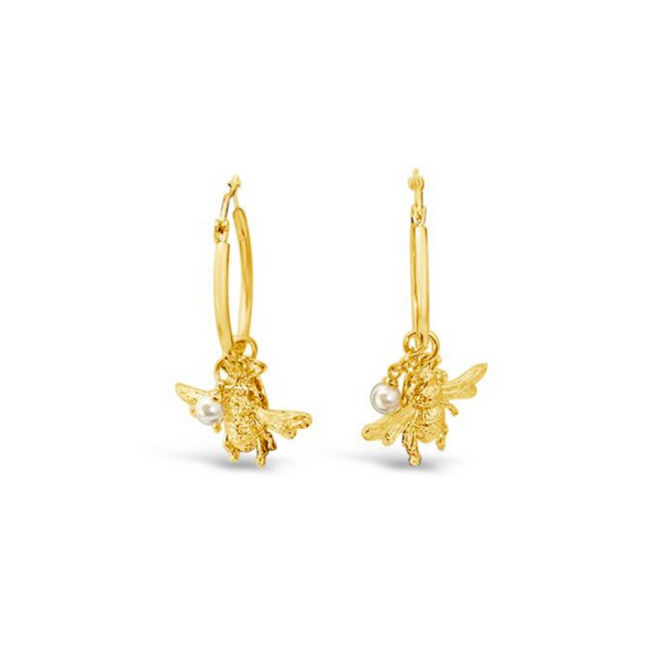yellow gold, yellow gold jewellery, yellow gold necklace, yellow gold earrings, earrings, bee necklace, bee earrings, bee, bees, bee jewellery, save the bees, stainless steel, pearl, necklace, jewellery, nz jewellery, designer jewellery, designed in nz, well made, high quality jewellery, local jewellery, shop local, fashion jewellery, fashion