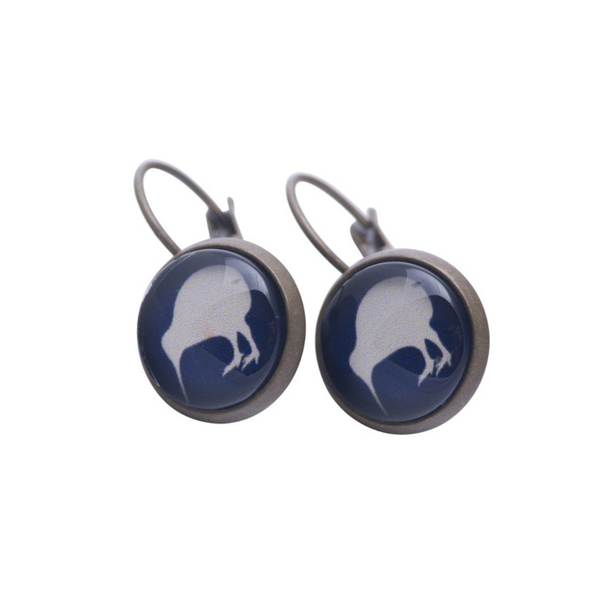 Pururu Stone On Navy Kiwi Earrings